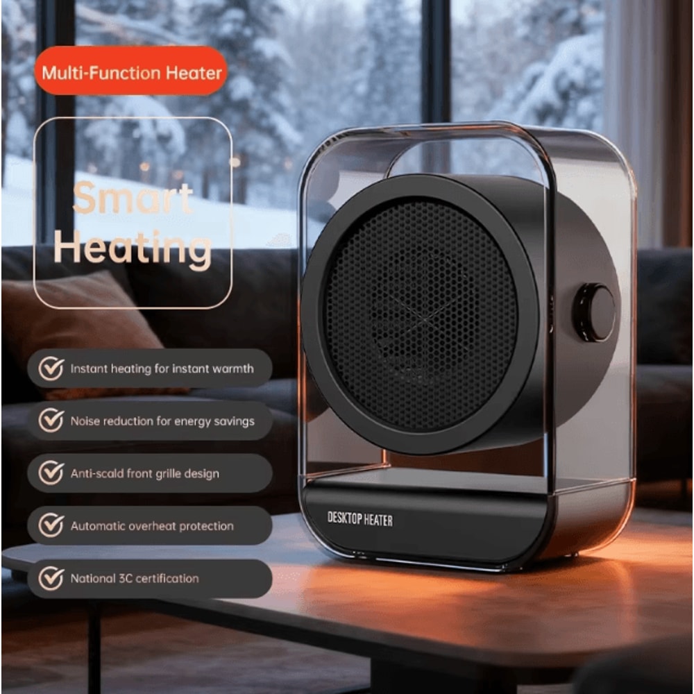 Portable Desktop PTC Ceramic Heater Fast Heating Space Heater With Overheat Protection For Home O 1