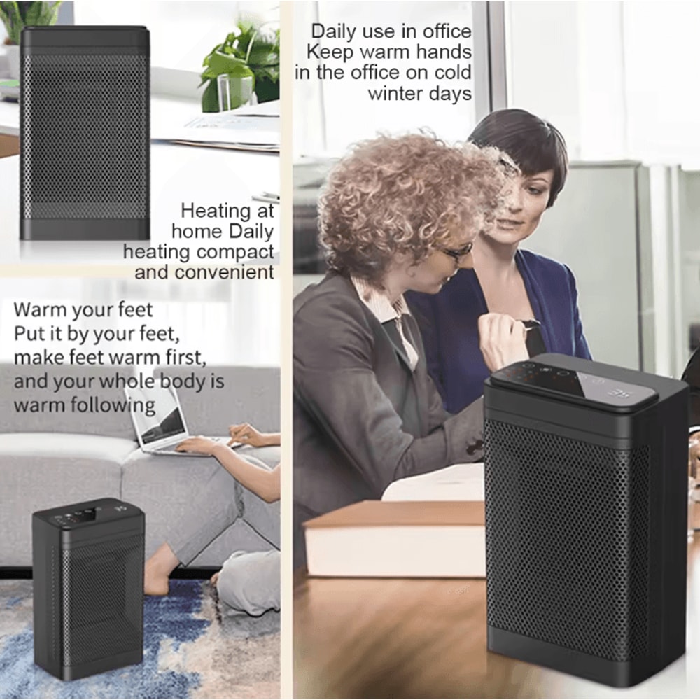 Portable PTC Ceramic Fan Heater With Remote Oscillating Desktop Space Heater For Home Office 2