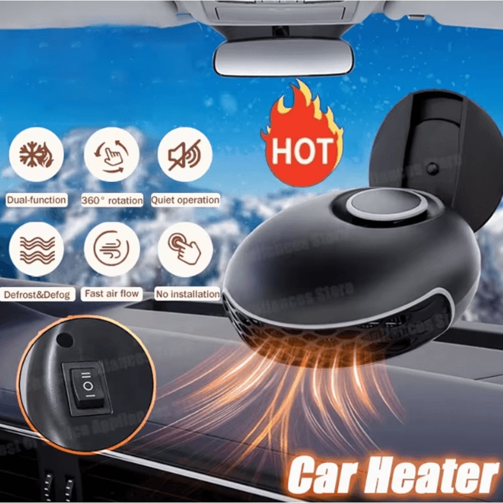 150W Portable 12V Car Heater Fan Mini Windshield Defroster Defogger For Vehicle 0