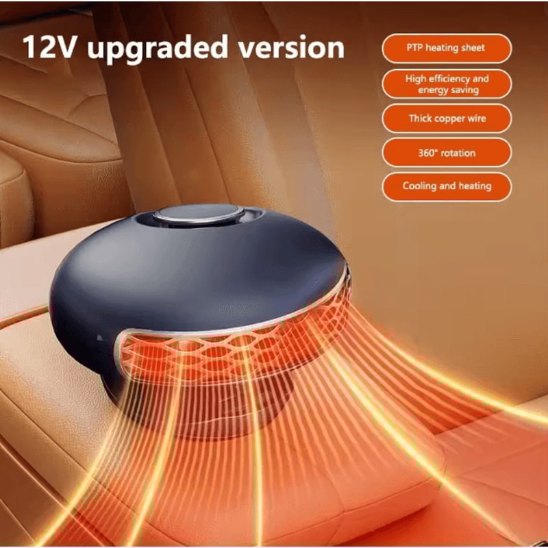 150W Portable 12V Car Heater Fan Mini Windshield Defroster Defogger For Vehicle 6