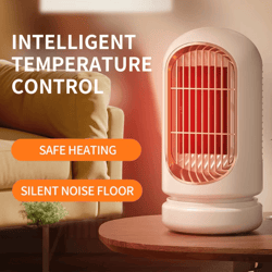 compact ptc ceramic electric heater – portable fast heating desktop space heater with safety protection