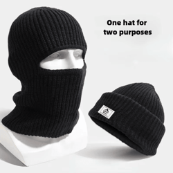 2-in-1 winter balaclava beanie – windproof full face ski mask hat for cycling & outdoor sports
