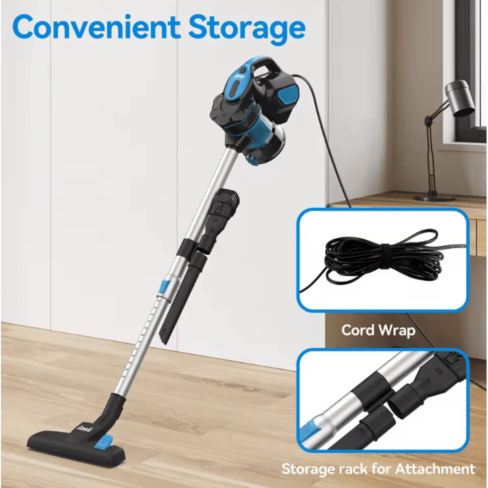INSE I5 Corded Stick Vacuum 600W 18KPa Lightweight Vacuum Cleaner For Pet Hair Hard Floors 4