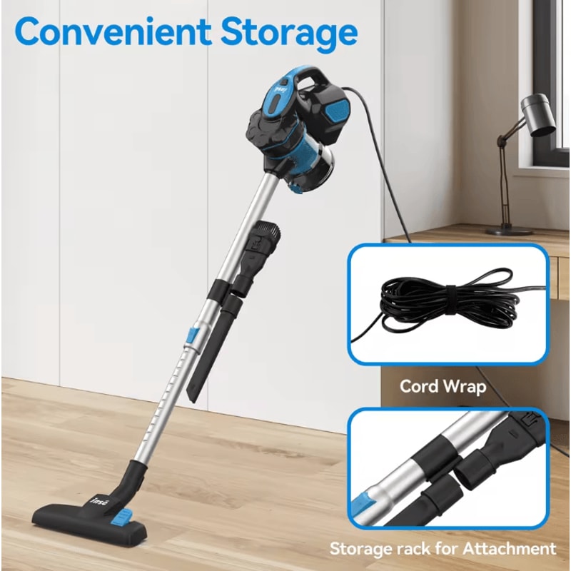INSE I5 Corded Stick Vacuum 600W 18KPa Lightweight Vacuum Cleaner For Pet Hair Hard Floors 4