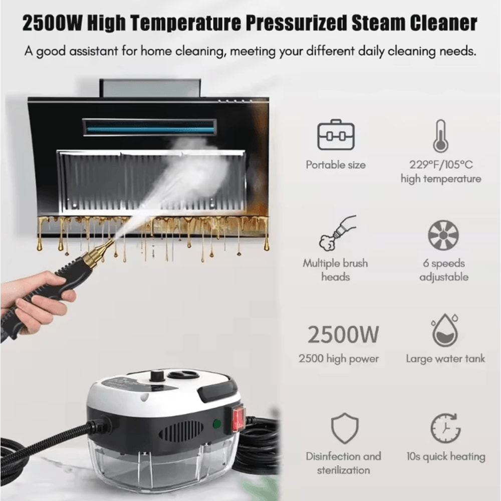 2500W Portable High Pressure Steam Cleaner Multipurpose Handheld Steam Cleaning Machine For Home Ca 1