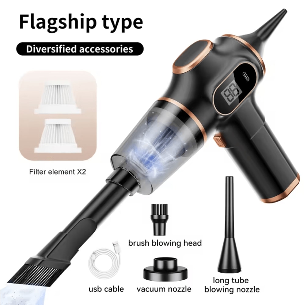 TurboClean Wireless Car Vacuum Cleaner HighPower Mini Handheld Vacuum For Home Sofa Car 6