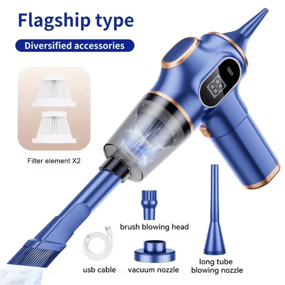 TurboClean Wireless Car Vacuum Cleaner HighPower Mini Handheld Vacuum For Home Sofa Car 7