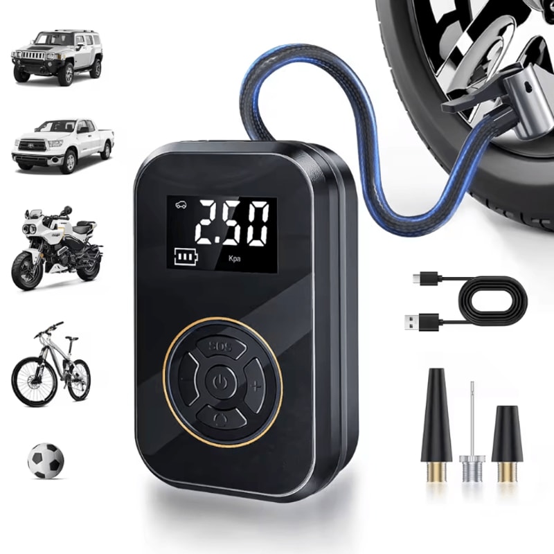 BELIBUY Portable Tire Inflator Digital Cordless Air Pump For Car Bike Motorcycle 0