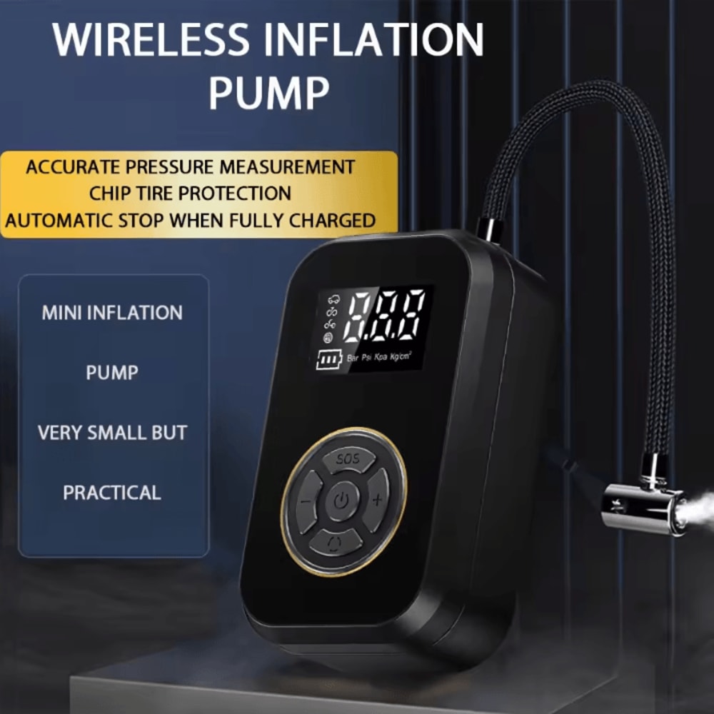 BELIBUY Portable Tire Inflator Digital Cordless Air Pump For Car Bike Motorcycle 5
