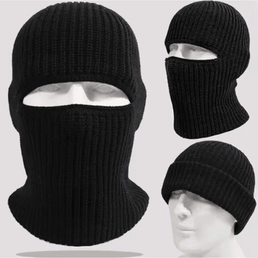 ThermaFlex 2in1 Winter Balaclava Hat Knit Beanie Mask With Thermal Windproof Protection 0