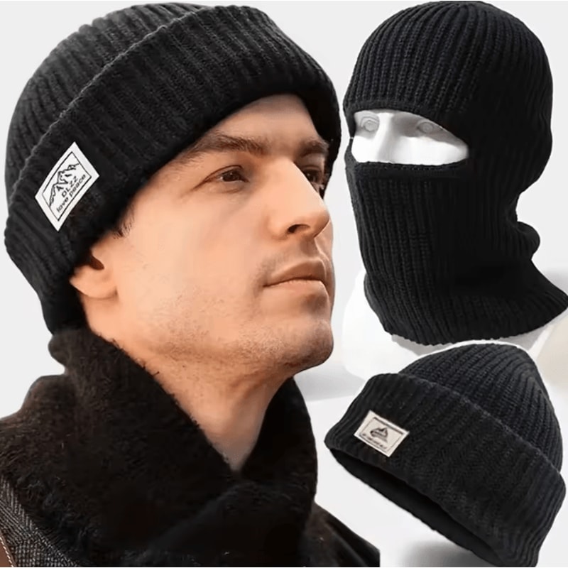 ThermaFlex 2in1 Winter Balaclava Hat Knit Beanie Mask With Thermal Windproof Protection 1