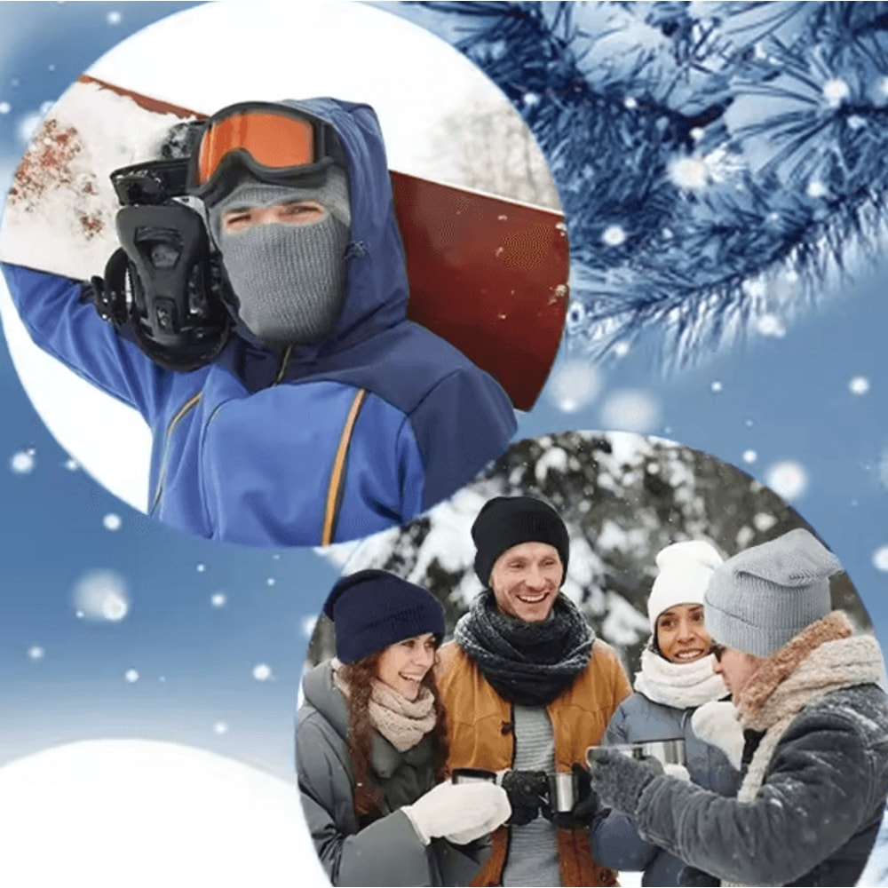 ThermaFlex 2in1 Winter Balaclava Hat Knit Beanie Mask With Thermal Windproof Protection 3