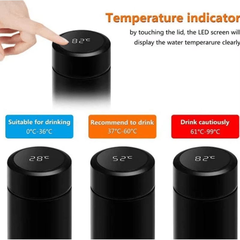SmartTemp 500ML Digital Thermos Bottle Stainless Steel Vacuum Flask With Temperature Display 3
