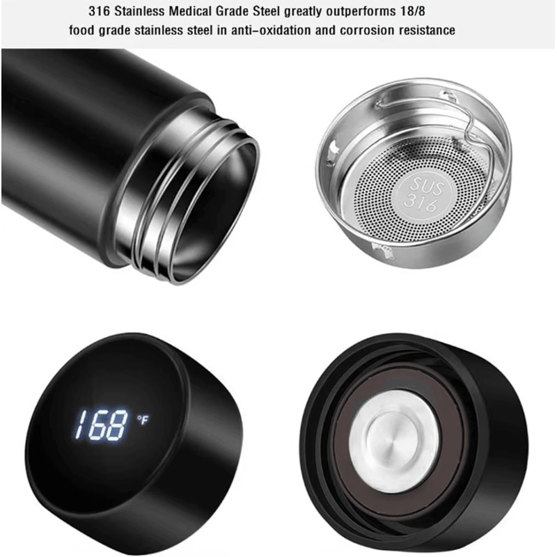 SmartTemp 500ML Digital Thermos Bottle Stainless Steel Vacuum Flask With Temperature Display 4