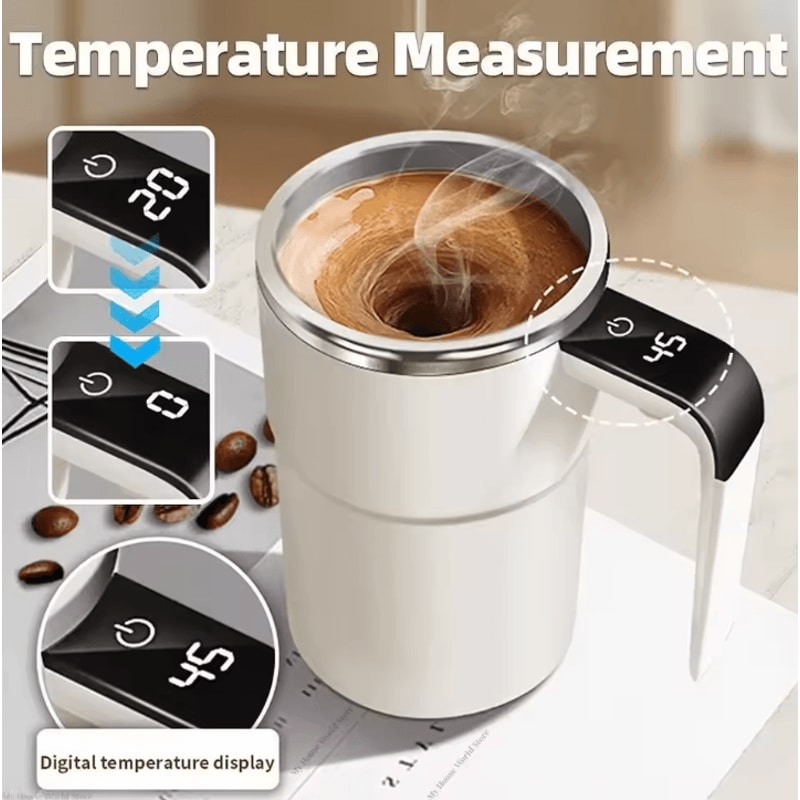 SmartMix SelfStirring Coffee Mug Electric Mixing Cup With LED Temperature Display 380ML 2