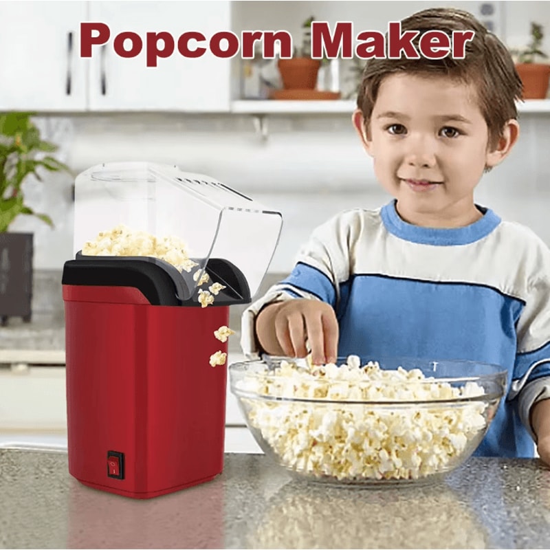 HOMEFISH Mini Electric Popcorn Machine Hot Air OilFree Popcorn Maker For Home Kitchen 1