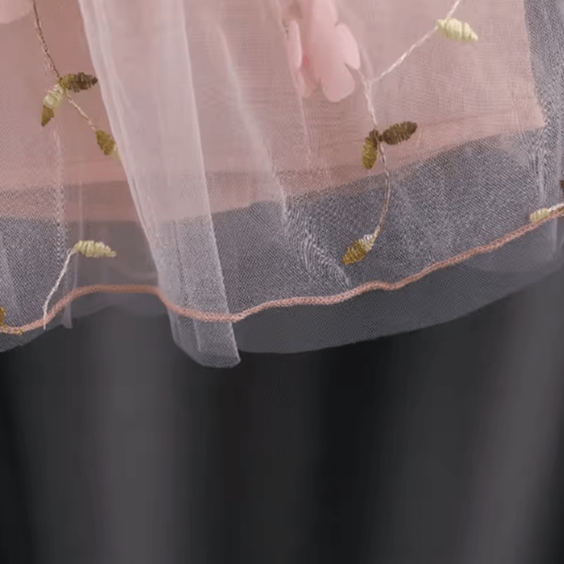 BloomKnit Baby Girl Dress Long Sleeve Knit Embroidered Toddler Casual Dress 5