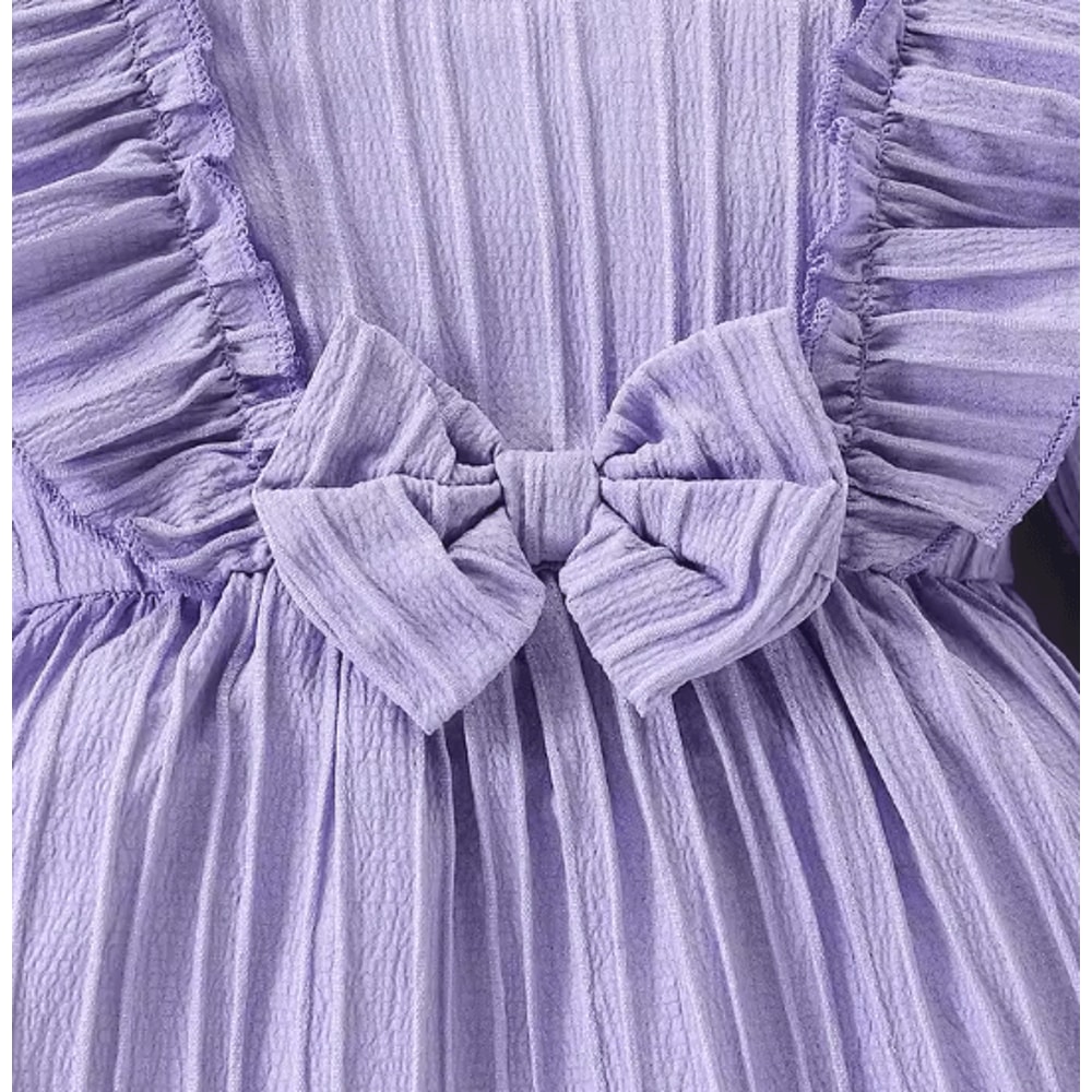 Purple Ruffled Baby Girl Dress With Butterfly Detail Matching Headband Long Sleeve Butterfly Baby 2