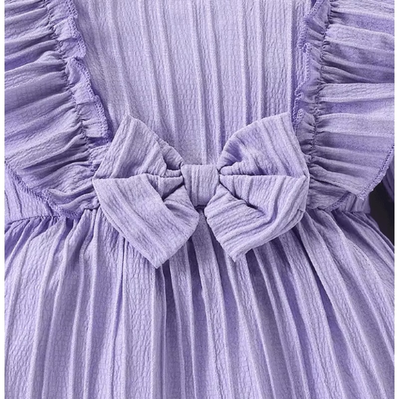 Purple Ruffled Baby Girl Dress With Butterfly Detail Matching Headband Long Sleeve Butterfly Baby 2