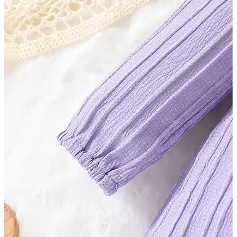 Purple Ruffled Baby Girl Dress With Butterfly Detail Matching Headband Long Sleeve Butterfly Baby 3