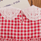 Korean Style Strawberry Embroidered Toddler Dress Red Check Sleeveless Baby Girl Dress For Cute Su 5
