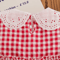 Korean Style Strawberry Embroidered Toddler Dress Red Check Sleeveless Baby Girl Dress For Cute Su 5