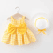 Plaid Bow Baby Girl Summer Dress Set With Matching Sun Hat Cute Toddler Beach Dress Outfit 2Piece 7