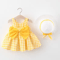 Plaid Bow Baby Girl Summer Dress Set With Matching Sun Hat Cute Toddler Beach Dress Outfit 2Piece 7
