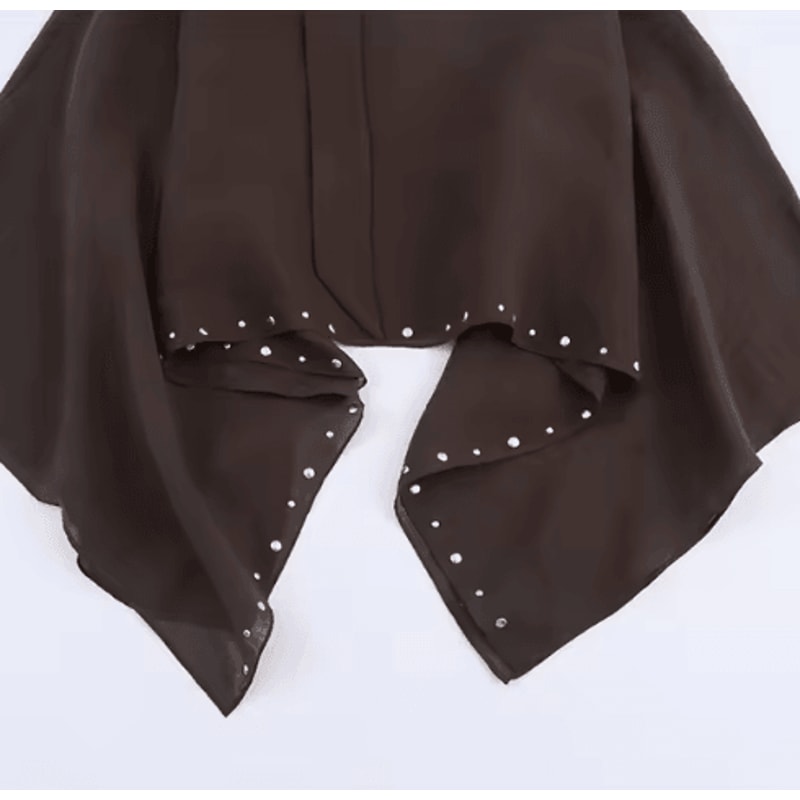 Rivet Scarf Womens Cropped Cloak Jacket Lightweight Summer Cape Poncho For Casual Holiday Style 4