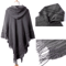 Bohemian Tassel Fringe Poncho Oblique Stripe Womens Cape Shawl Wrap With Stylish Boho Tassels 0