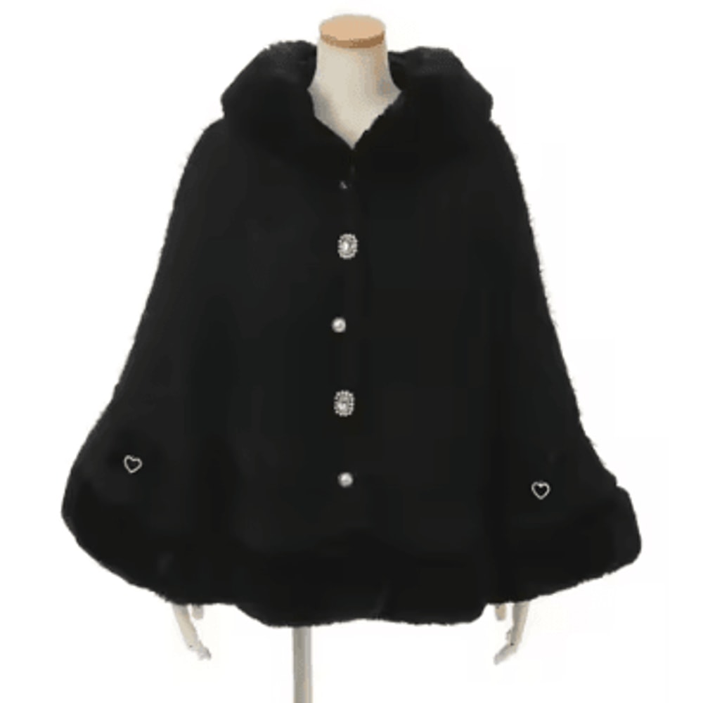 One Size Japanese Big Ribbon Hooded Knitted Cloak Poncho Soft DoubleLayer Womens Winter Cape Jacke 3