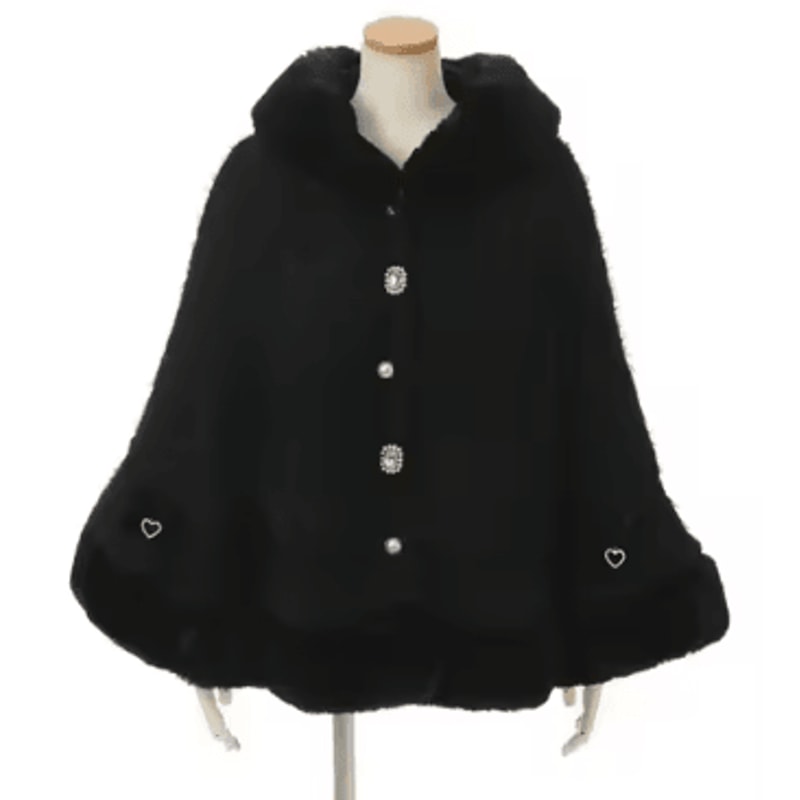 One Size Japanese Big Ribbon Hooded Knitted Cloak Poncho Soft DoubleLayer Womens Winter Cape Jacke 3