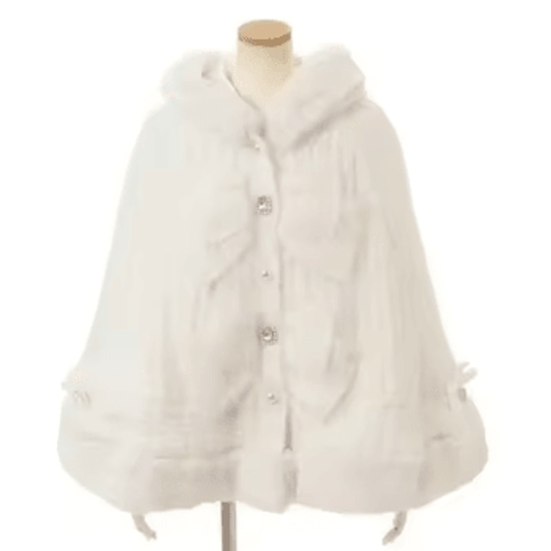 One Size Japanese Big Ribbon Hooded Knitted Cloak Poncho Soft DoubleLayer Womens Winter Cape Jacke 5