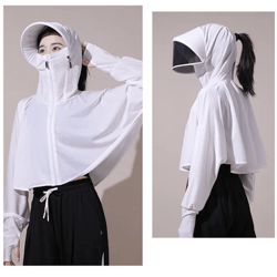 ice silk uv protection cape for women breathable sun protection shawl cloak