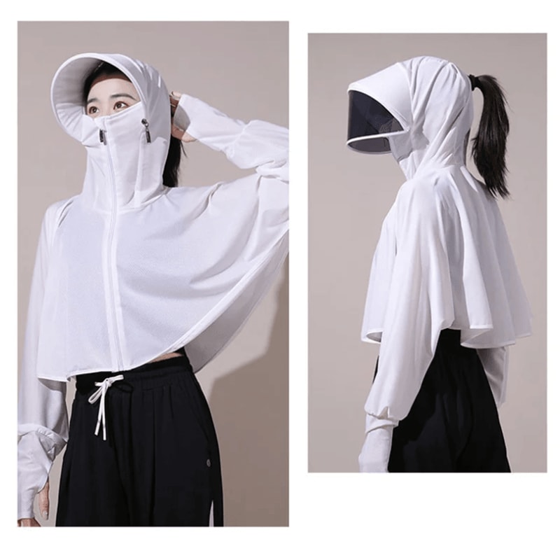 Ice Silk UV Protection Cape For Women Breathable Sun Protection Shawl Cloak 0