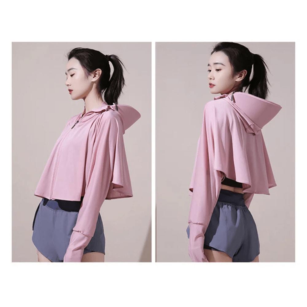 Ice Silk UV Protection Cape For Women Breathable Sun Protection Shawl Cloak 1