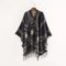 Indian Nepalese Geometric Tassel Poncho Shawl Warm Women Cloak Cape Wrap 9