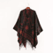 Indian Nepalese Geometric Tassel Poncho Shawl Warm Women Cloak Cape Wrap 3