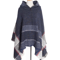 Hooded Fishbone Pattern Women Cape Poncho Autumn Winter Pullover Women Hooded Cloak 4