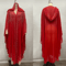 Vintage Hooded Cloak Cape Dress Thin Women Streetwear Poncho Jacket With Diamond Detail 10