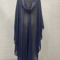 Vintage Hooded Cloak Cape Dress Thin Women Streetwear Poncho Jacket With Diamond Detail 2