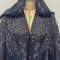 Vintage Hooded Cloak Cape Dress Thin Women Streetwear Poncho Jacket With Diamond Detail 3
