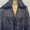 Vintage Hooded Cloak Cape Dress Thin Women Streetwear Poncho Jacket With Diamond Detail 3