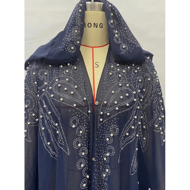 Vintage Hooded Cloak Cape Dress Thin Women Streetwear Poncho Jacket With Diamond Detail 3