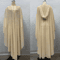 Vintage Hooded Cloak Cape Dress Thin Women Streetwear Poncho Jacket With Diamond Detail 5