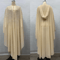 Vintage Hooded Cloak Cape Dress Thin Women Streetwear Poncho Jacket With Diamond Detail 5