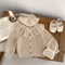 Baby Girl Ruffle Collar Knit Cardigan Soft Toddler Girl Knitted Sweater Coat 6