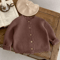 Unisex Baby Knit Sweater Solid Color Toddler Round Neck Knitted Pullover 2