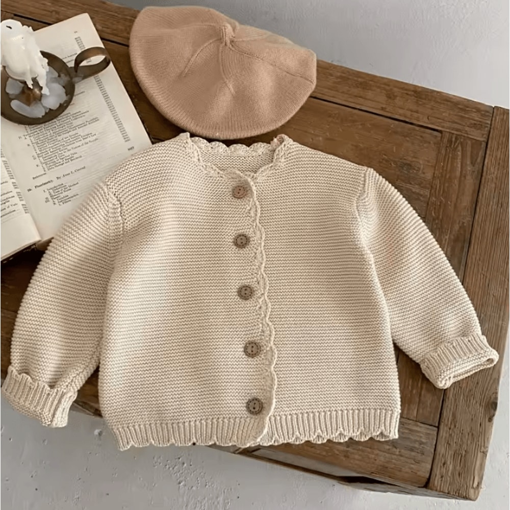 Unisex Baby Knit Sweater Solid Color Toddler Round Neck Knitted Pullover 6
