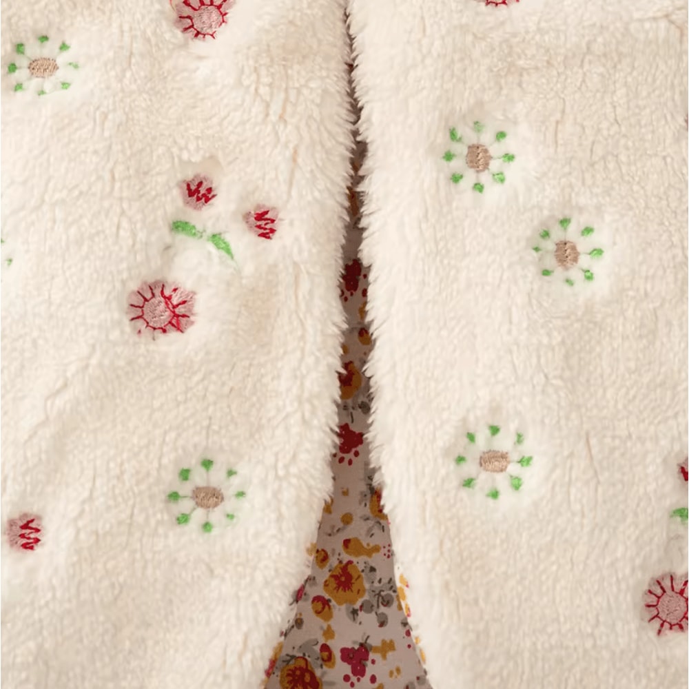 Winter Baby Girl Flower Embroidery Vest Warm Toddler Sleeveless Jacket 4